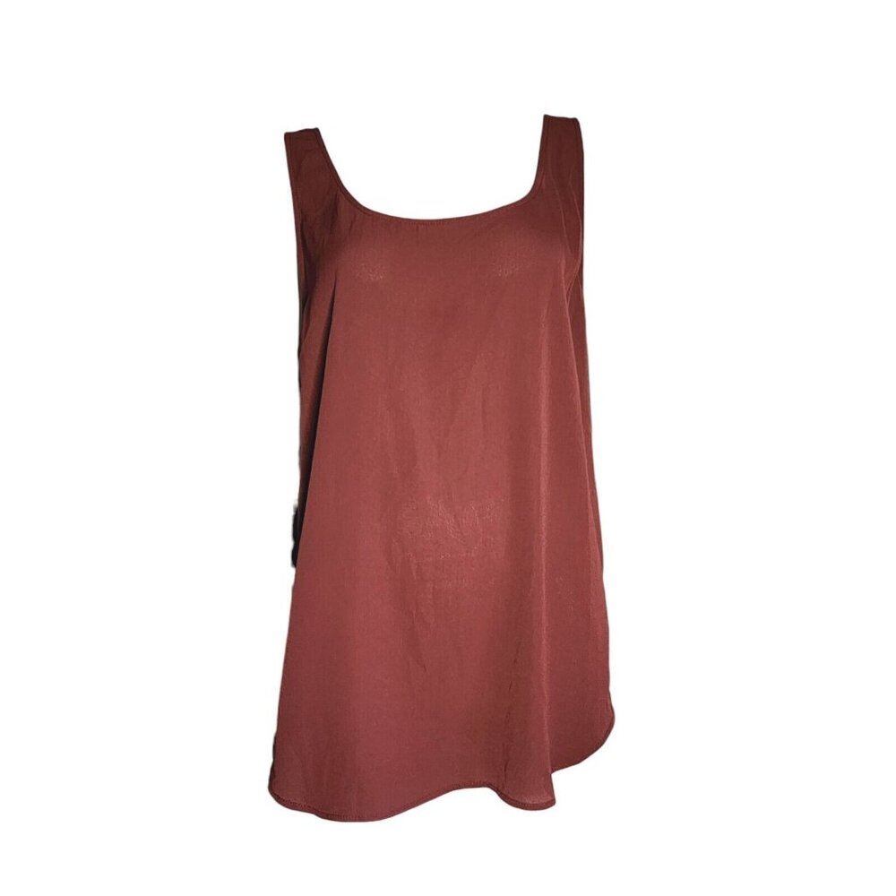 DIP‎ Solid Purple Zipper Detail Lightweight Sleeveless Tank Top Womens Size XL